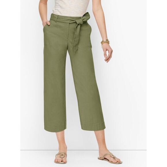 Talbots Wide Leg TIE WAIST CROP PANTS Size 16W - Picture 1 of 5
